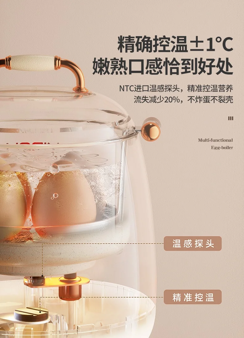 BECWARE 多功能煮蛋器 网红蛋蛋锅 多功能智能预约电煮锅 白色 detail image 16