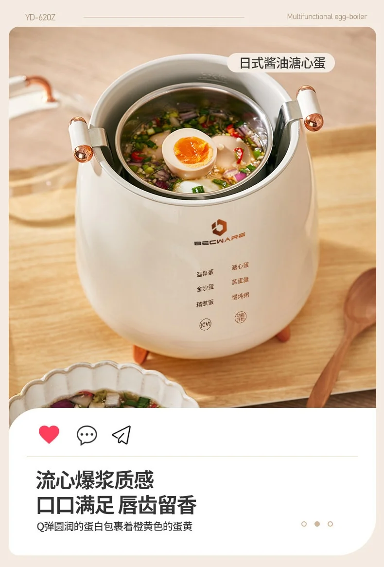 BECWARE 多功能煮蛋器 网红蛋蛋锅 多功能智能预约电煮锅 白色 detail image 6