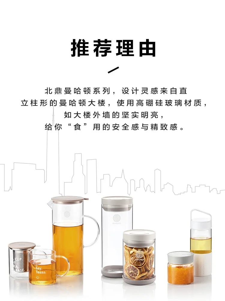 Buydeem  Teapot Tea Cup With Drain Basket Separation Filter High Borosilicate Glass One Drink 350ml CD1001 detail image 2