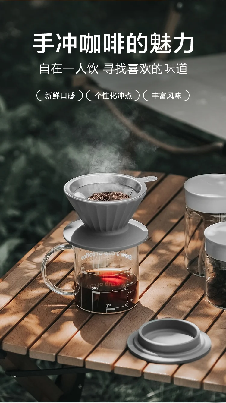 Buydeem drip-type brew coffee filter cup, coffee filter, with filter without filter paper, portable and enjoyable, three colors are available detail image 2