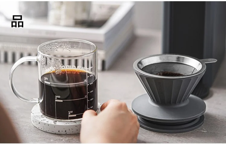 Buydeem drip-type brew coffee filter cup, coffee filter, with filter without filter paper, portable and enjoyable, three colors are available detail image 5