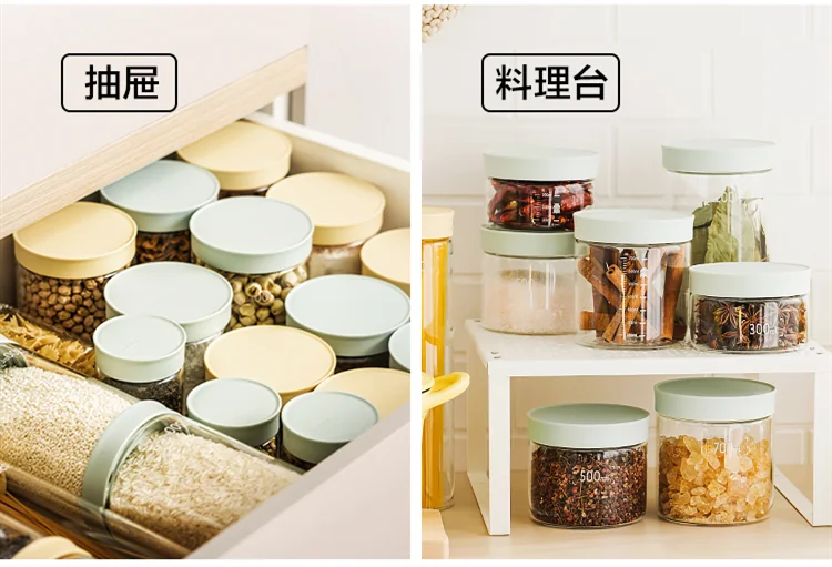 Buydeem sealed jar glass jar kitchen storage jar bird's nest yogurt food supplement jar moisture-proof and high temperature resistant two-color optional 500ml/700ml/1200ml CS10 detail image 8