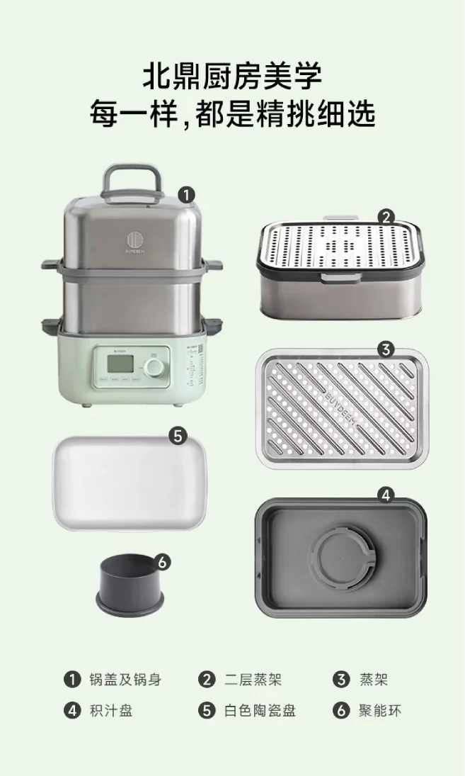 Buydeem Electric Steaming Pot Household Stainless Steel Electric Stew Pot Large Capacity Multi functional Pot One Pot Multi purpose Steaming Pot Large Intelligent Stew Pot Timer Reservation Steam Pot G67 detail image 30