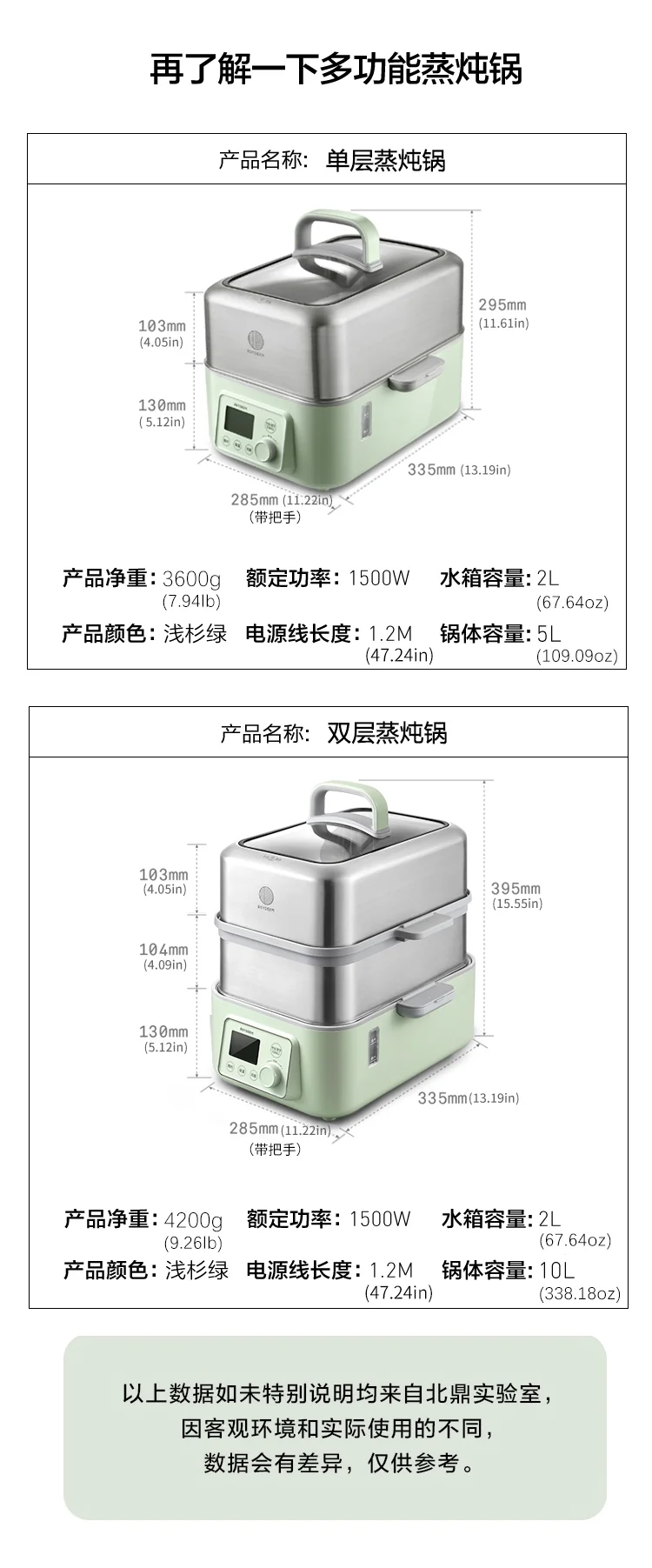 Buydeem Electric Food Steamer for Cooking G563, with preset and timer function, stainless steel steaming tray and glass lid detail image 33