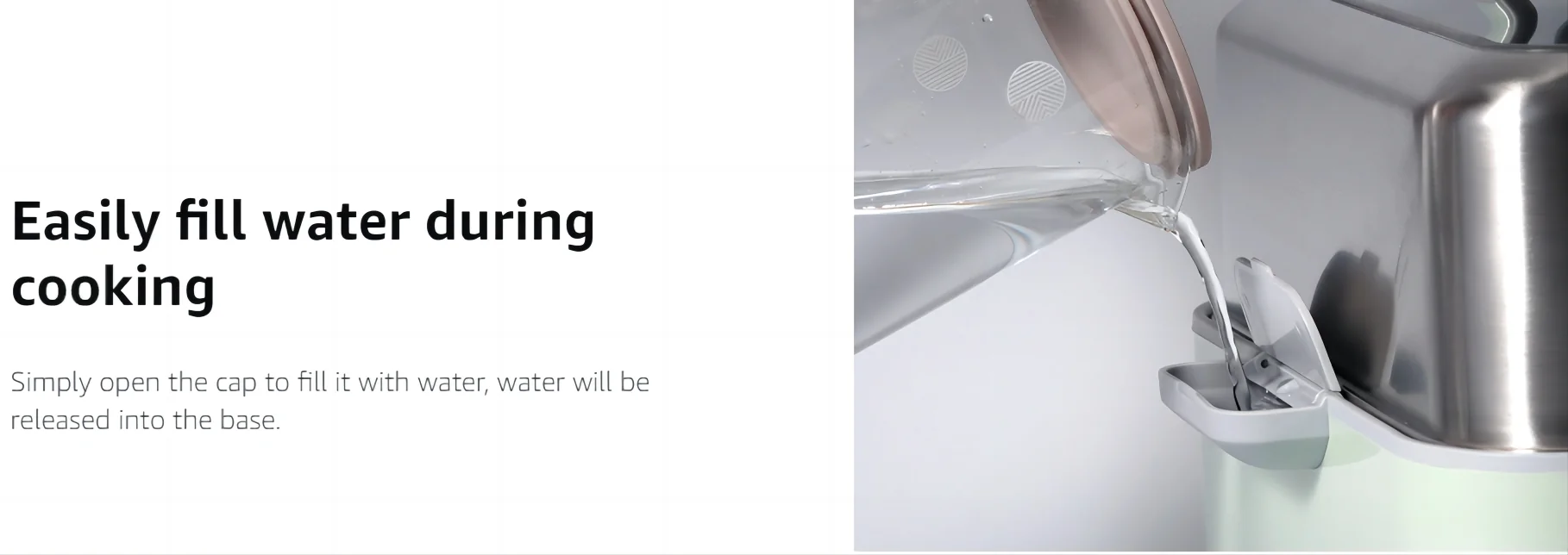 Buydeem Electric Food Steamer for Cooking G563, with preset and timer function, stainless steel steaming tray and glass lid detail image 6