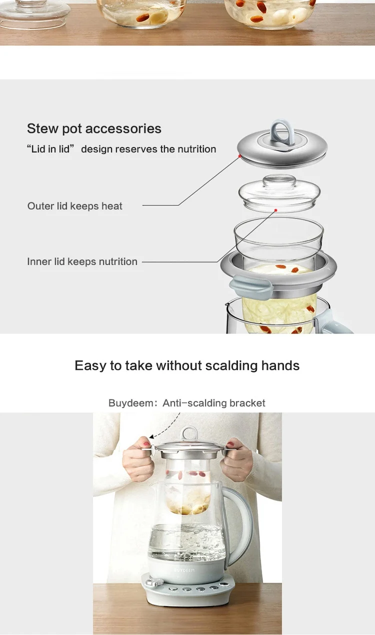 Buydeem Health-Care Beverage Tea Maker Kettle K2683,Bird's Nest Pot,1.5 L detail image 10