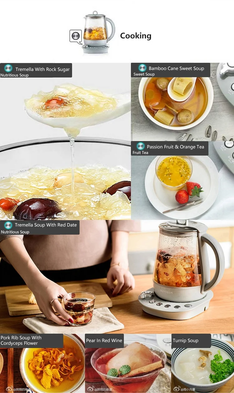 Buydeem Health-Care Beverage Tea Maker Kettle K2683,Bird's Nest Pot,1.5 L detail image 12