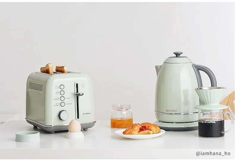 Buydeem Retro Stainless steel Electric kettle Kettle Precise temperature control Fast boiling Three colors optional 1.7L detail image 6