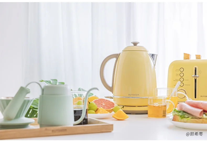 Buydeem Retro Stainless steel Electric kettle Kettle Precise temperature control Fast boiling Three colors optional 1.7L detail image 8