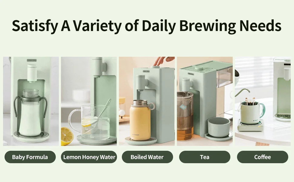 Buydeem Instant Hot Water Dispenser S9013, Electric Kettle, Suitable for Tea, Coffee and Baby Milk Powder, 8 Water Temperatures, 3L,Green detail image 2