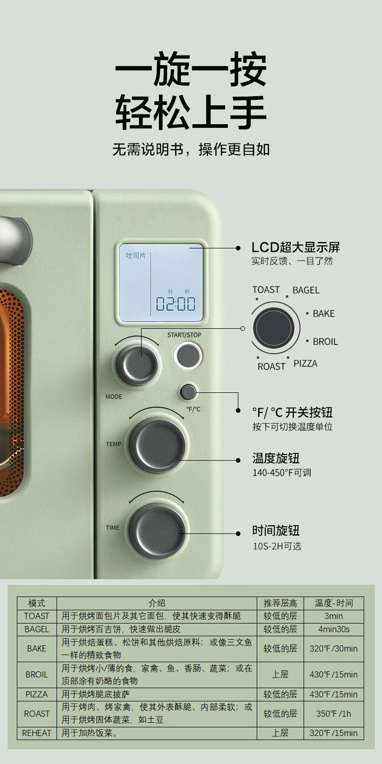 Buydeem Household Electric Oven Multifunctional Mini Oven Pure Oven Two-Color Optional Small and Does Not Occupy 11.5L T10 detail image 11