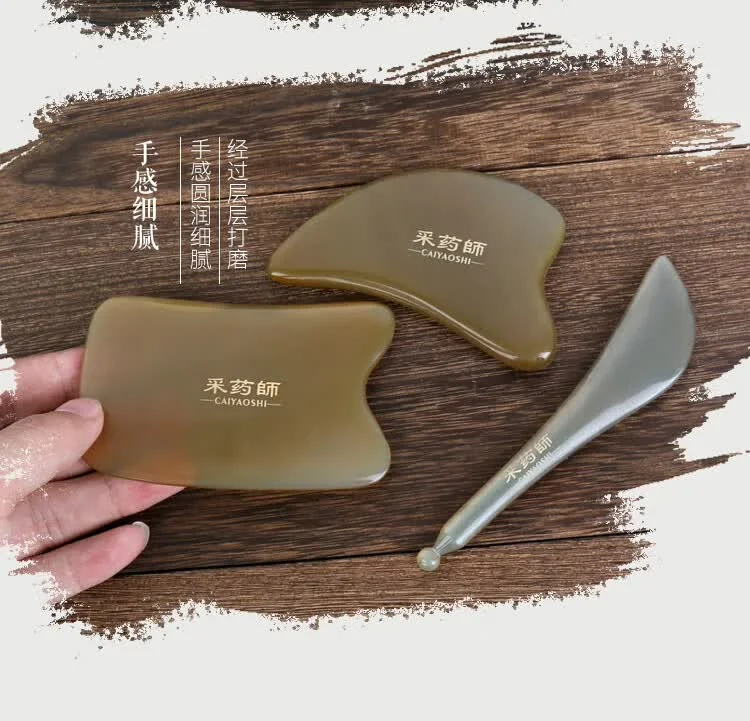 【Direct shipping from China, 10-15 days】Herbalist Cow Horn Gua Sha Board Gift Set Household Cow Horn Board Tendon Stick CYS-NJGS001 Handmade Unique Craftsmanship detail image 20