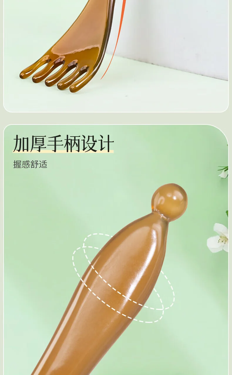 【中国直邮，时效8-20天】采药师 牛角五爪按摩梳 带珠水滴齿 头部按摩经络梳刮痧 节日礼物礼盒 详情图 13