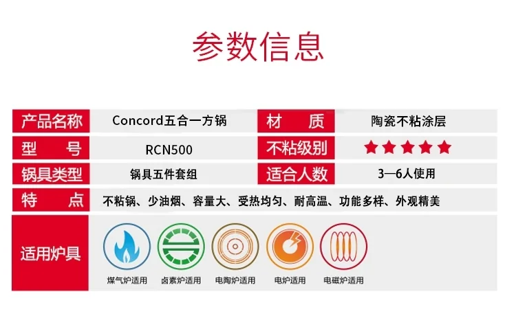 Concord five-in-one cookware equipment RCN 500 multi-functional firewood for general purpose detail image 6
