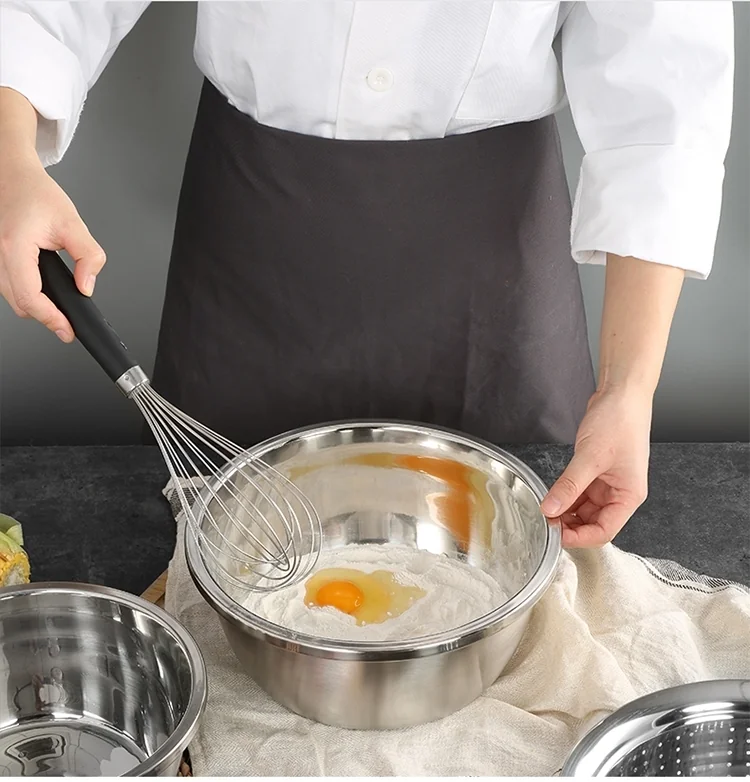Cooker king stainless steel basin sieve five-piece CK-BXGP-05 multi-function large capacity thick detail image 14