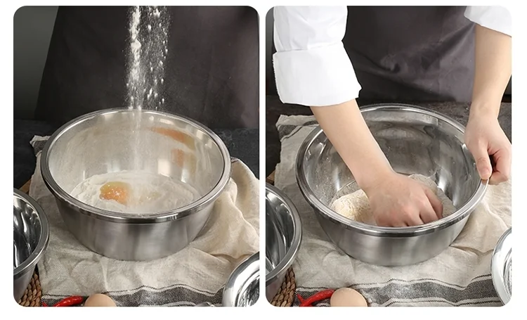 Cooker king stainless steel basin sieve five-piece CK-BXGP-05 multi-function large capacity thick detail image 15