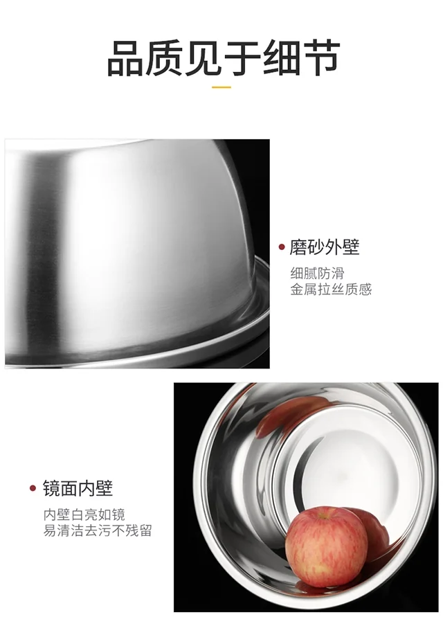 Cooker king stainless steel basin sieve five-piece CK-BXGP-05 multi-function large capacity thick detail image 18