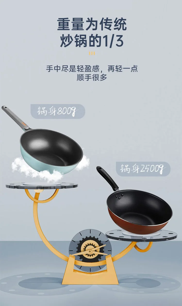 Cooker King炊大皇超轻锅 家用不粘炒锅 平底锅带盖 轻盈顺手 健康不粘 30cm 详情图 6
