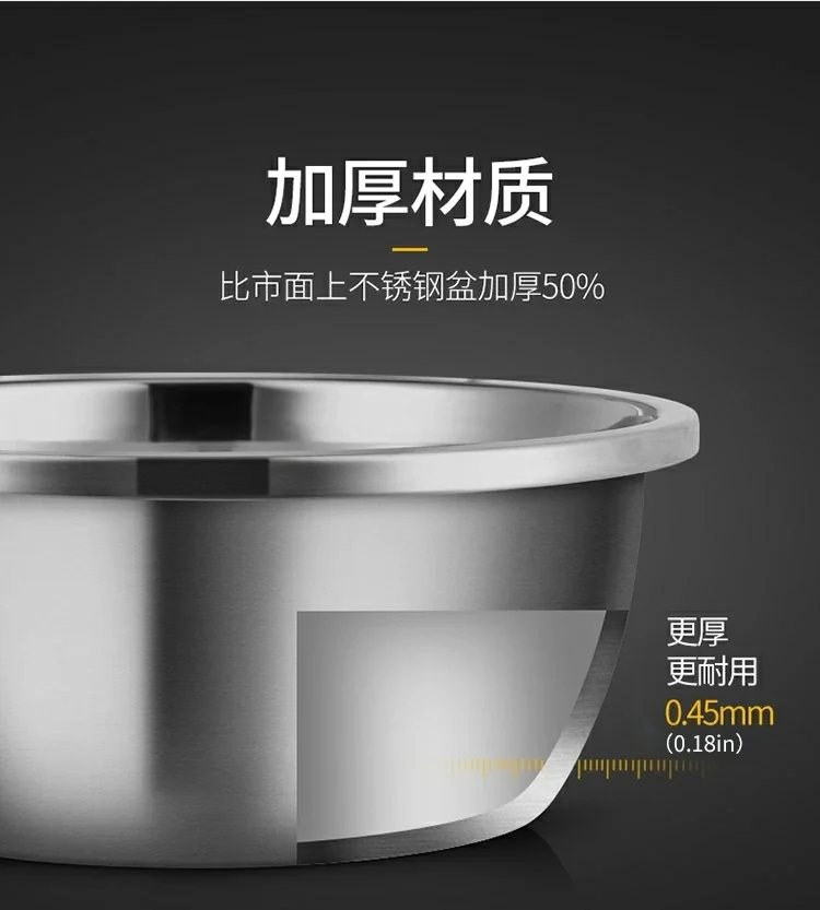 Cooker king stainless steel basin sieve five-piece CK-BXGP-05 multi-function large capacity thick detail image 6