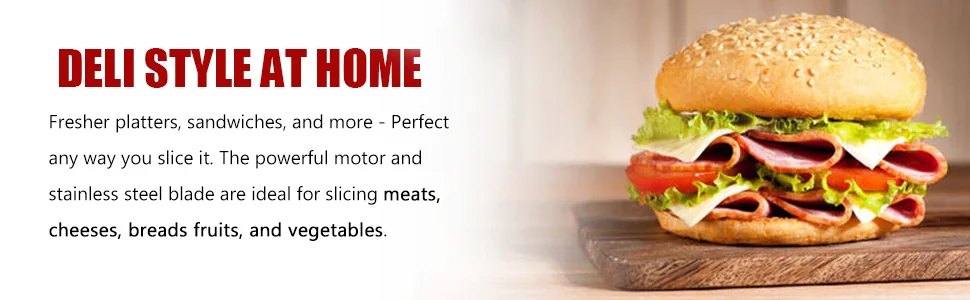 CUSIMAX Meat Slicer Electric Food Slicer Home Commercial Slicer Deli Cheese Fruit Vegetable Bread Knife CMFS-201 Dual Blade detail image 17