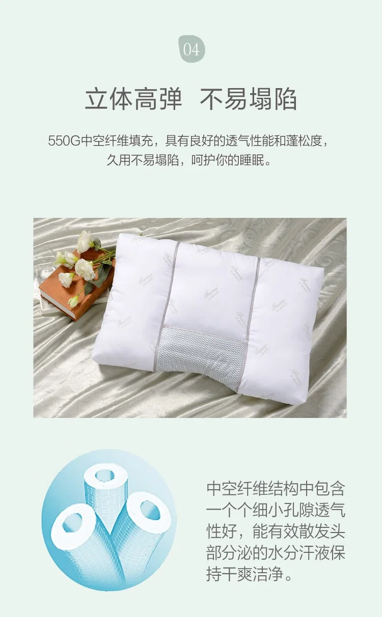 【下架】富安娜（FUANNA）艾草麦饭石防螨分区枕 70*45cm 详情图 6