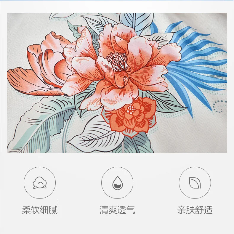 【下架】富安娜（FUANNA） 纯棉床单四件套 阳光纯棉 贴身亲肤 春涧鹊语 detail image 6