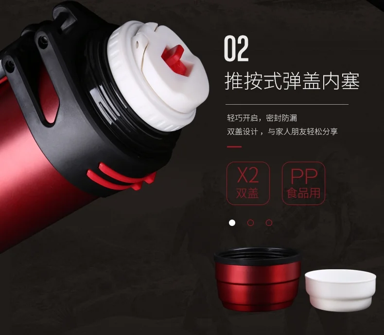 Fuguang Stainless steel large capacity insulation kettle Outdoor insulation cup Black 2.2L detail image 10