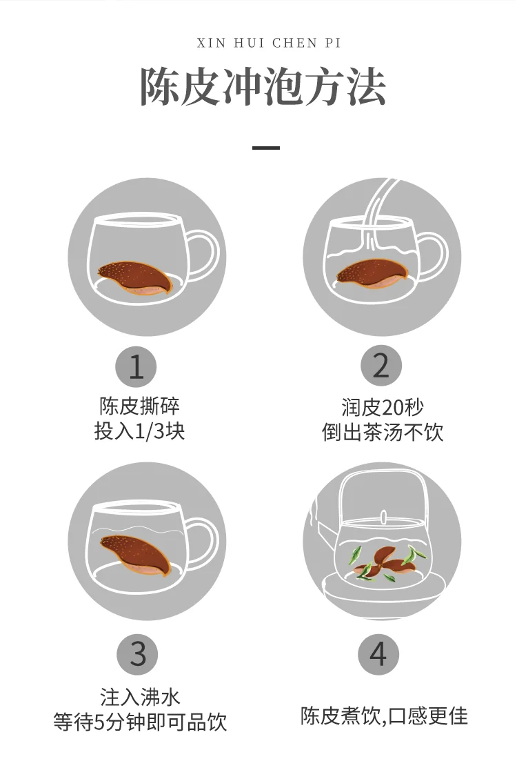 【中国直邮，时效7-15天】柑柑好 新会陈皮 新会陈皮鎏金系列五年陈皮250g装送礼泡饮 detail image 12