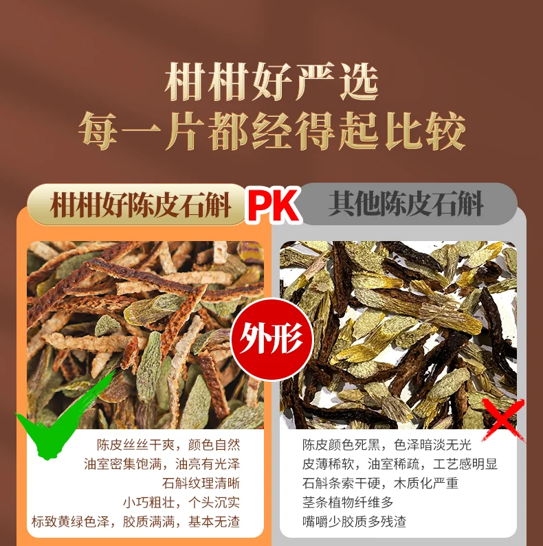 【中国直邮，时效5-12天】柑柑好 新品广东新会陈皮石斛茶162克礼盒日常养生伴手礼 detail image 5