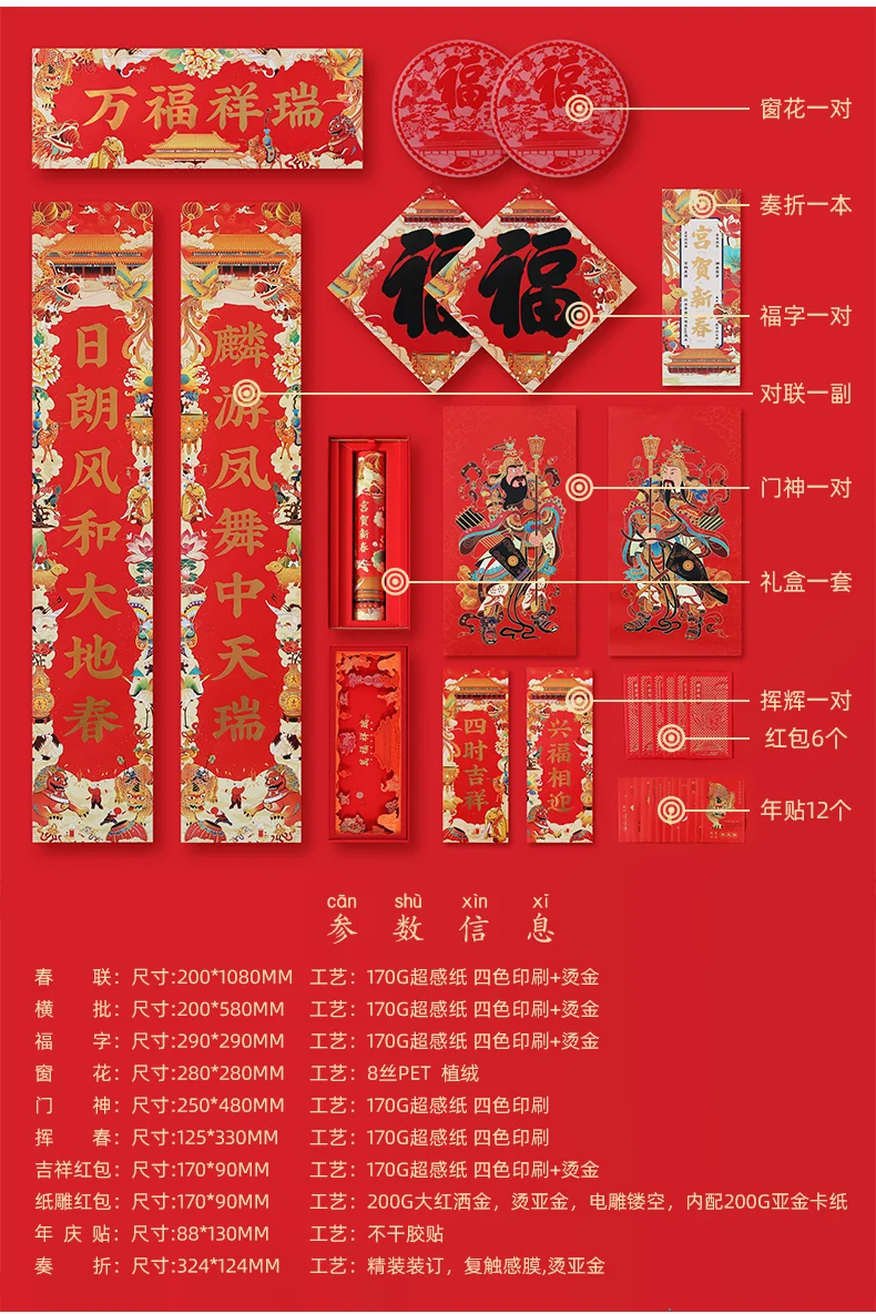 下架【中国直邮，时效10-15天】故宫文创故宫对联2025年春节家用新年创意过年春联福字高档礼盒套装定制 detail image 6