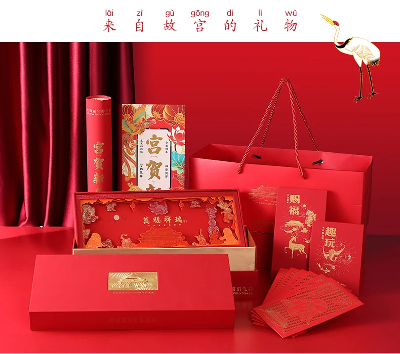 下架【中国直邮，时效10-15天】故宫文创故宫对联2025年春节家用新年创意过年春联福字高档礼盒套装定制 detail image 7