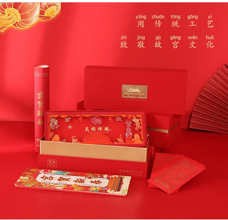 下架【中国直邮，时效10-15天】故宫文创故宫对联2025年春节家用新年创意过年春联福字高档礼盒套装定制 detail image 8
