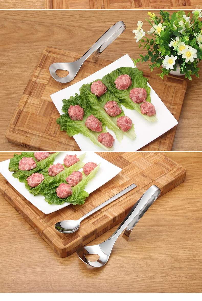 HEQING stainless steel meatball mould, Meatball shrimp slipper maker, Tight and not loose ,Meatball press + spoon 2-piece detail image 16