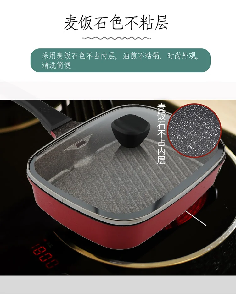 The HUHU Smokeless Rectangular Grill Pan KG961386  28cm detail image 4
