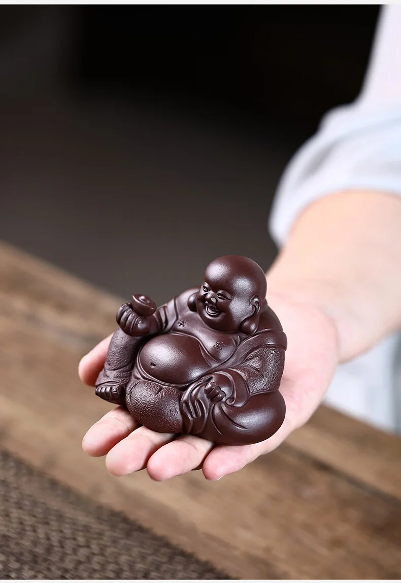 【China Direct Shipping, 10-15 days】Hongzhong Purple Clay Tea Pet Maitreya Buddha HZCC001 Superb and delicate Tea Table Ornament detail image 7
