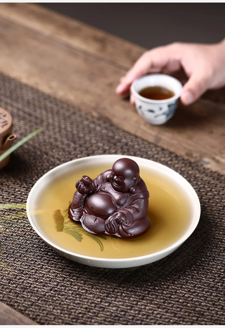 【China Direct Shipping, 10-15 days】Hongzhong Purple Clay Tea Pet Maitreya Buddha HZCC001 Superb and delicate Tea Table Ornament detail image 10