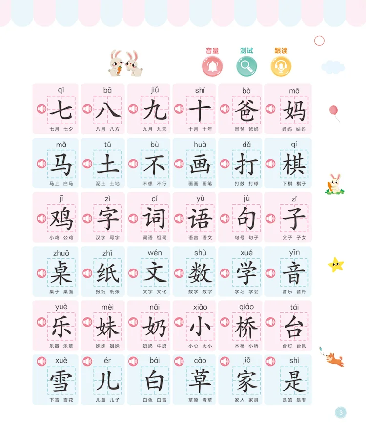 [Direct mail from China, delivery time is 10-15 days] Haiyue Fun Talk Literacy Book 1200 Characters Finger Reading HYTS001 (3-6 years old) detail image 14