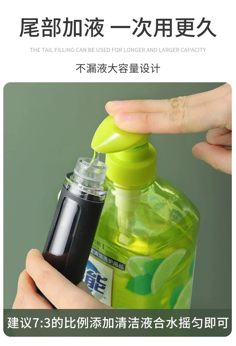 【中国直邮，时效8-20天】洁比世洗碗刷 洗锅神器 长柄家用厨房不粘手清洁锅刷 加液锅刷 共2个头 detail image 5
