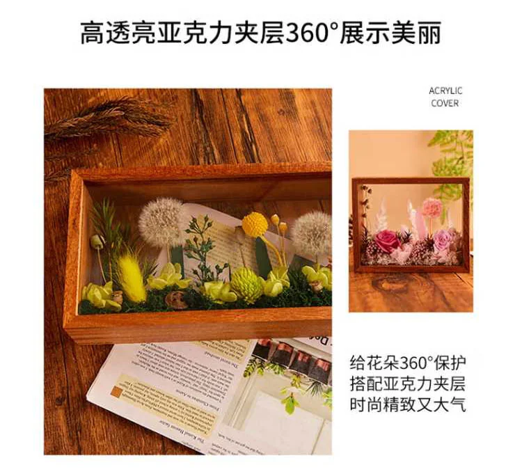 【Direct Shipping from China, Delivery in 8–20 Days】JoyFlower Preserved Dandelion Gift Box, Mother’s Day, Valentine’s Day, Birthday and Anniversary Gift, Green Dandelion Frame, Large detail image 5