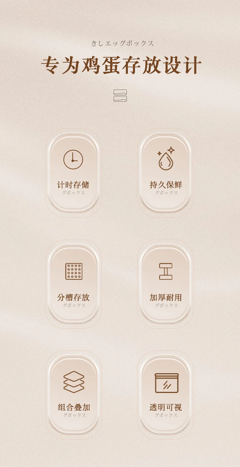 【China direct mail, delivery time 10-15 days】JBS Egg Box Fresh Storage Box Kitchen Supplies Fresh Storage Box Egg Grid Divided Egg Storage Box detail image 2