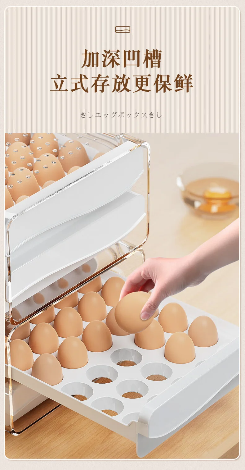 【China direct mail, delivery time 10-15 days】JBS Egg Box Fresh Storage Box Kitchen Supplies Fresh Storage Box Egg Grid Divided Egg Storage Box detail image 3