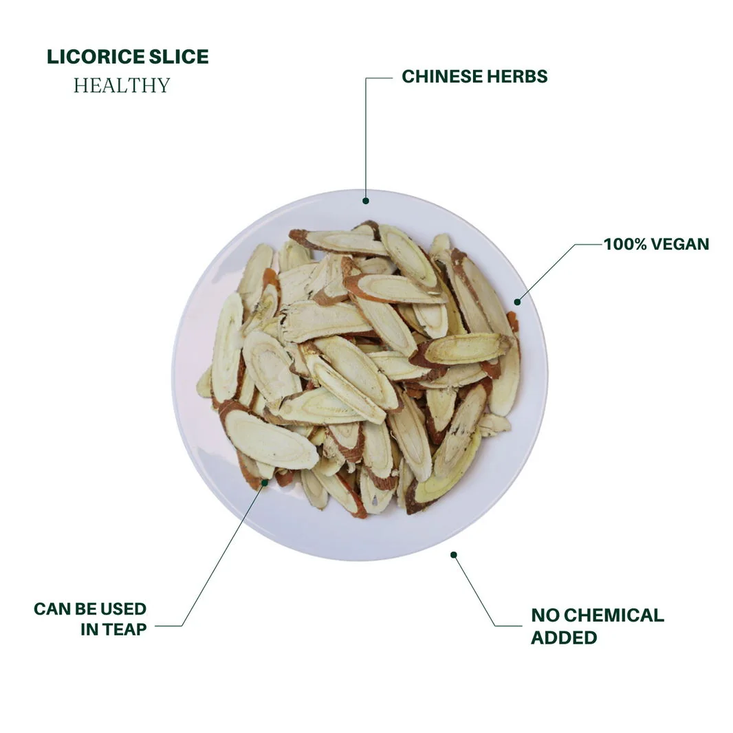 JiuLongTang Large Licorice Root Slices Chinese Herb Medicinal Soup Ingredient Phlegm Relief and Cough Support 227g detail image 5
