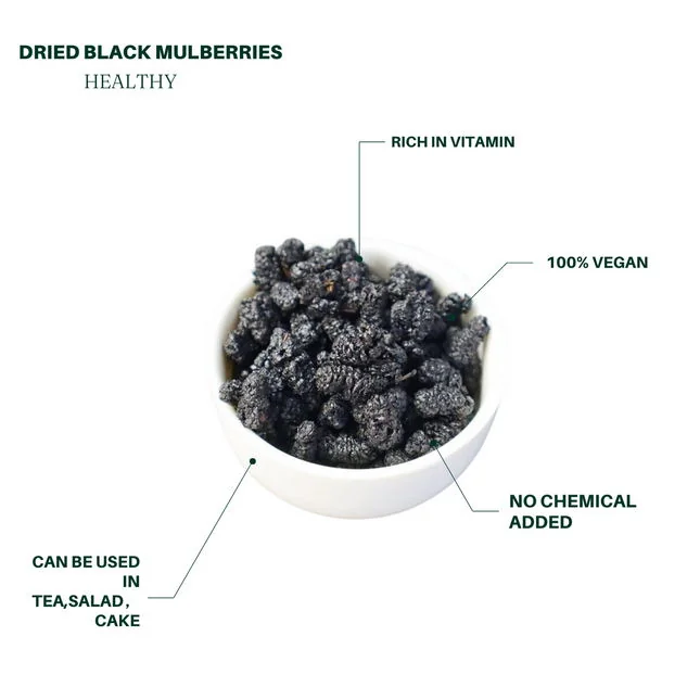 JiuLongTang Seedless, Sand-Free Dried Mulberries, Anthocyanin-Rich Fruit for Infused Drinks 10oz detail image 2