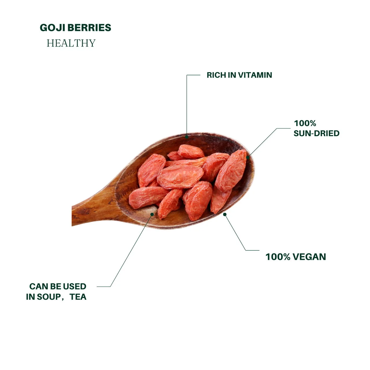 JiuLongTang Premium Ningxia Goji King for Wellness, Tea and Soups 8oz/1lb detail image 5