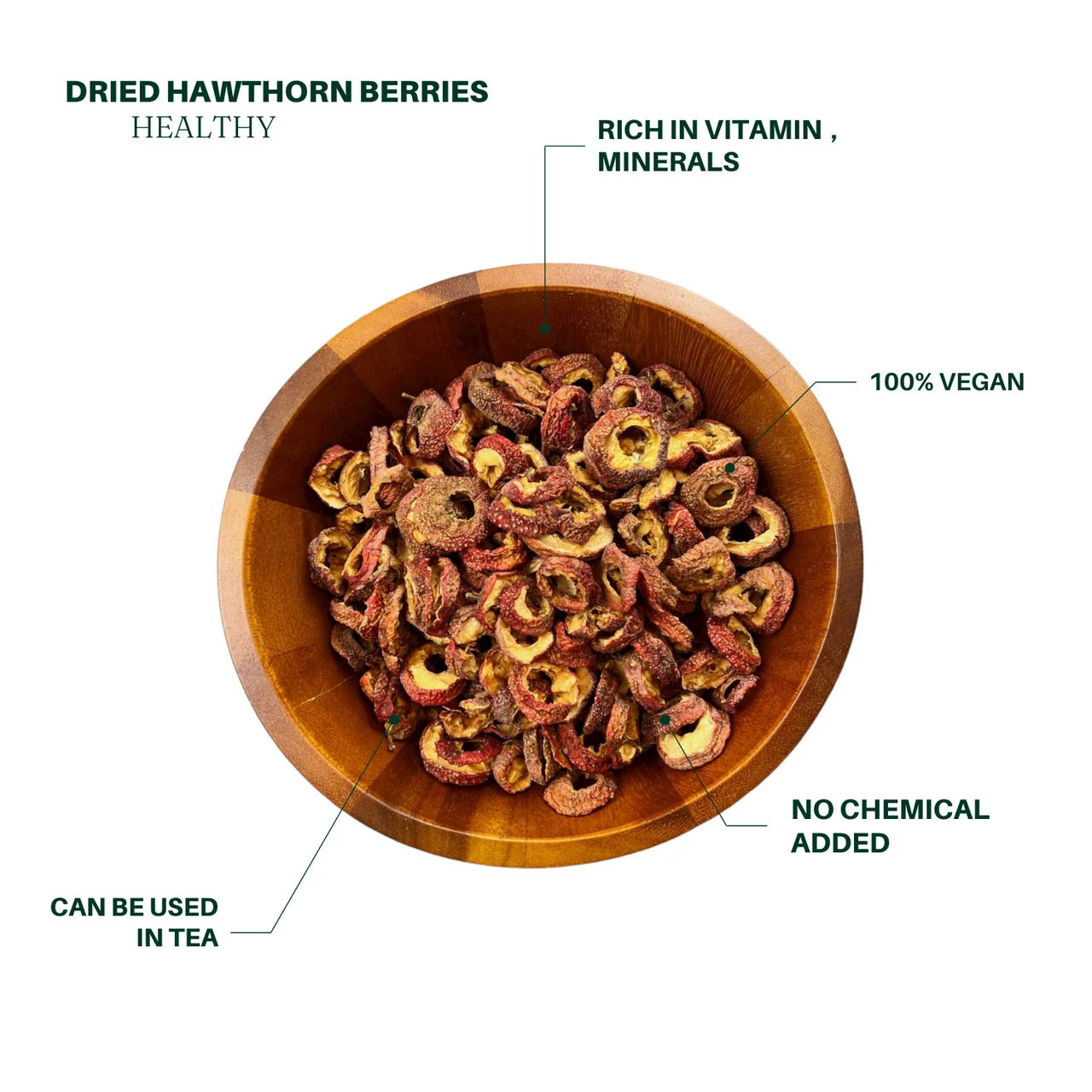 JiuLongTang Premium Pitted Dried Hawthorn for Infused Drinks 8oz/16oz detail image 2