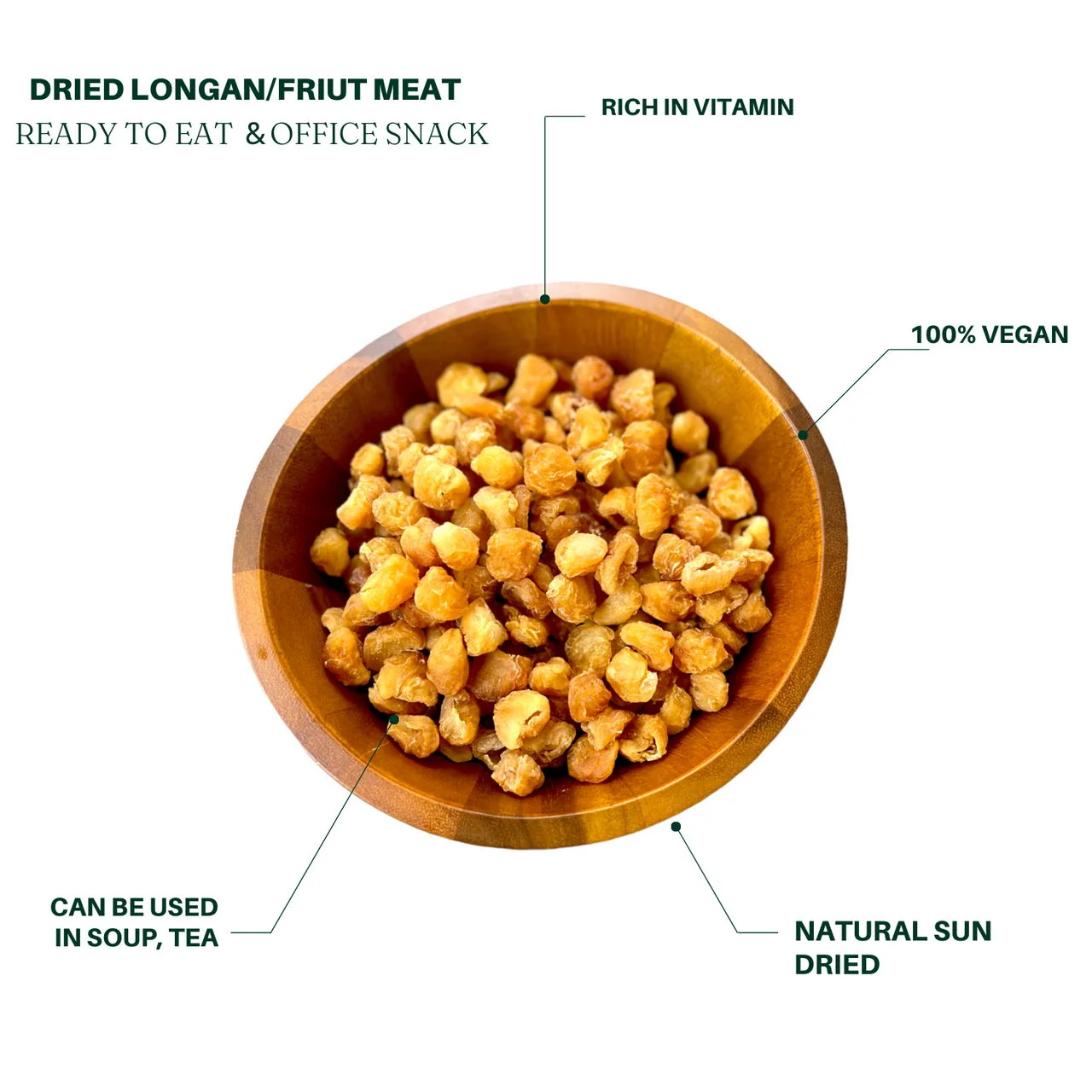 JiuLongTang Thai Dried Longan Meat Large, Plump, Naturally Sweet and Delicious, No Added Sugar 8oz /16oz detail image 2