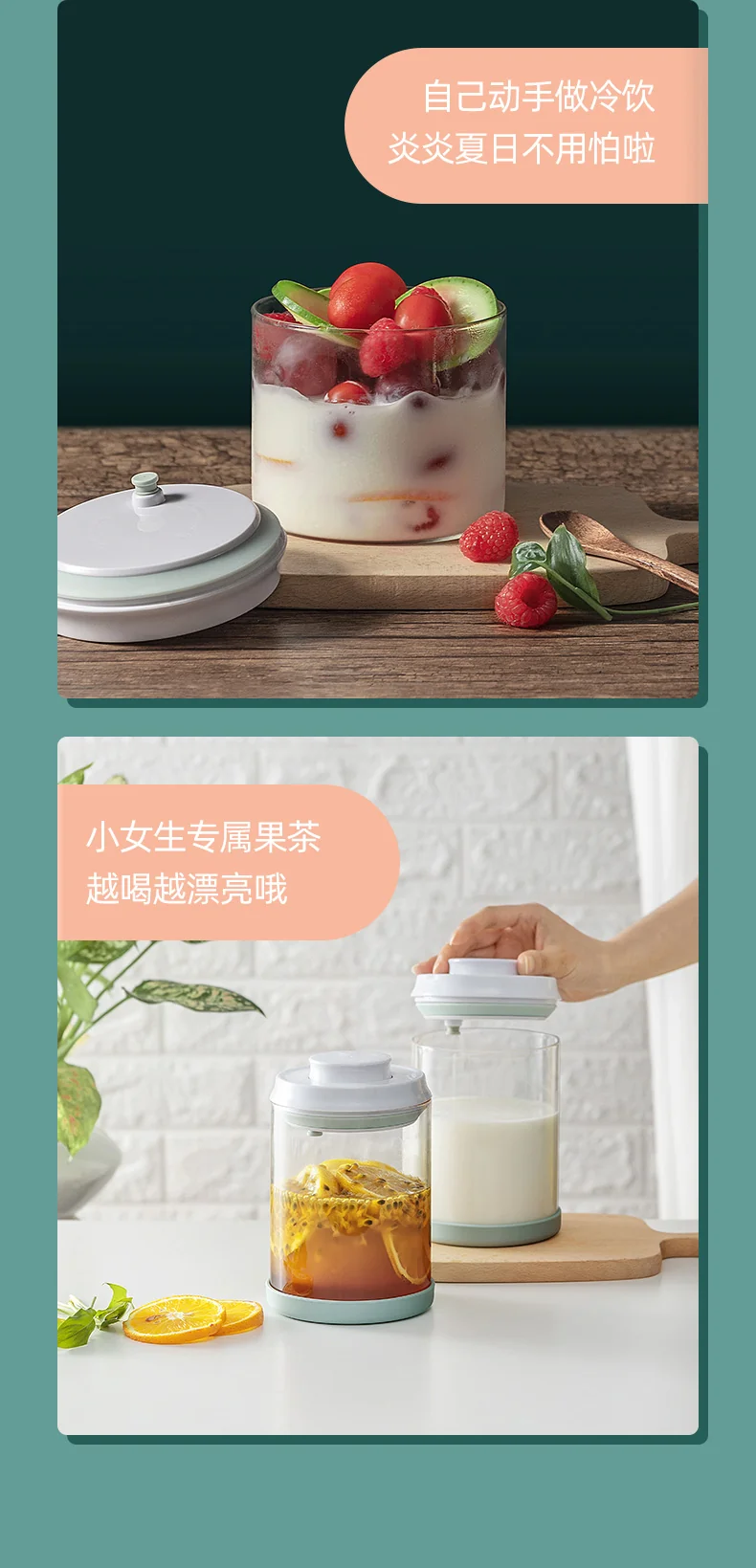 Joydeem snap-on sealed tank storage jar Food grade glass,Freshness and moisture-proof, 900ML detail image 21