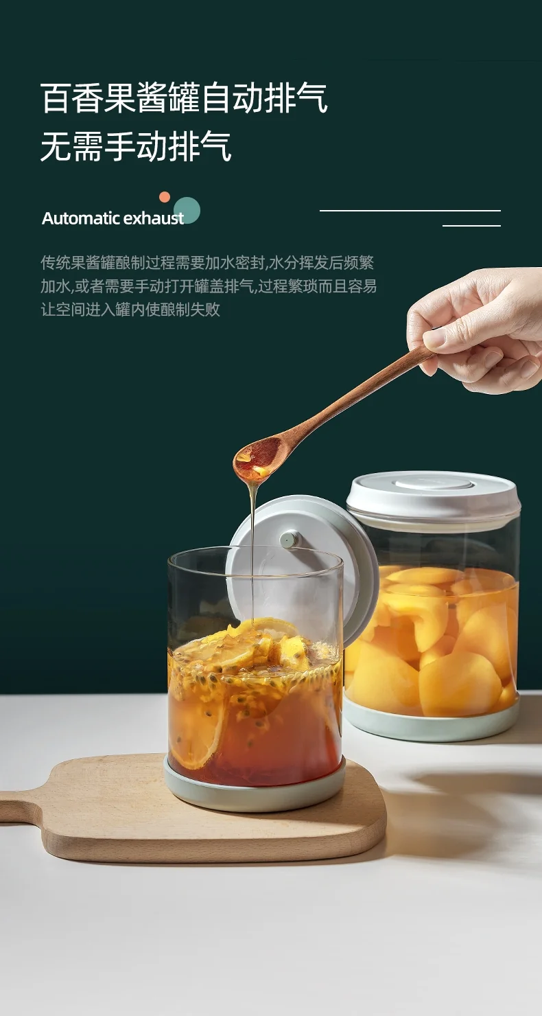 Joydeem snap-on sealed tank storage jar Food grade glass,Freshness and moisture-proof, 900ML detail image 10