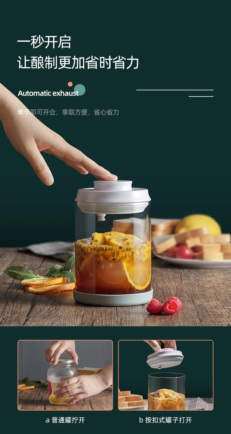 Joydeem snap-on sealed tank storage jar Food grade glass,Freshness and moisture-proof, 900ML detail image 5