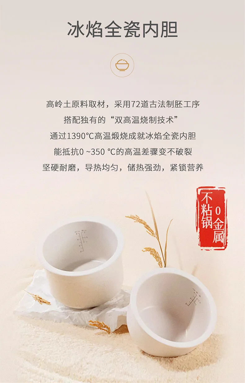 Joydeem mini rice cooker, small rice cooker, 0 fluorine rice cooker, 4 cup detail image 3